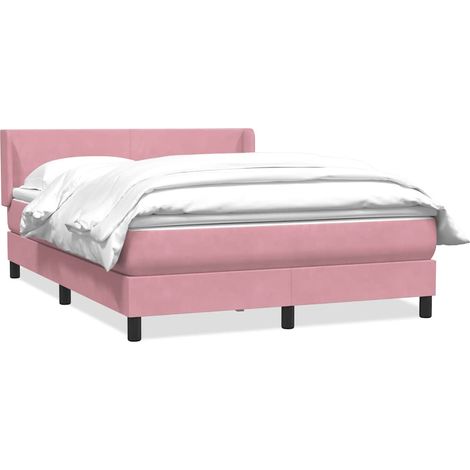 Boxspringbett mit Matratze Rosa 140x220 cm Samt