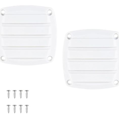 Set di 2 prese d'aria in nylon per barca, scafo, cabina, yacht, camper (8,3 cm, bianco)