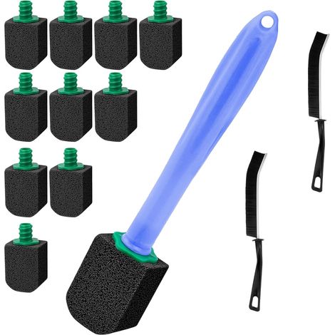 10 Pcs Pierre Ponce WC, Brosse de Toilette en Pierre Ponce avec Manche, Brosse Toilettes WC Recharge pour Nettoyer toilettes, cuisine et salle de bain, Comprend 1 manche et 2 brosses à joints (1/5)