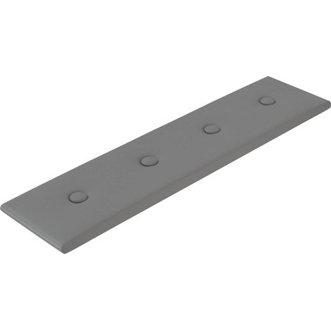 Testiera da Parete 12 pcs Grigio 60 x 15 cm Pelle Sintetica vidaXL