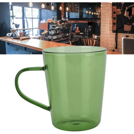 Tasses en verre transparent résistant à la chaleur pour le lait, la bière, l'espresso, le café, la bière blonde, le thé, le whisky et verrerie verte artisanale. (1/5)