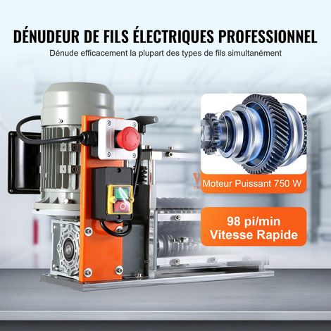 Machine à Dénuder Électrique 1,5-32 mm Dénudeur Câble Auto Motorisé 750 W Dénudeuse 30 m/min Pince à Dénuder Dépouillement Fil Repè… (1/5)