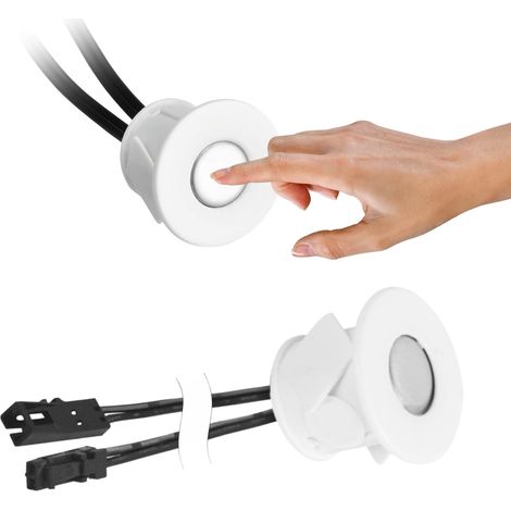 Interrupteur/Variateur Tactile pour LED Capteur de Contact avec Fonction Variateur pour Plans de Travail, Bureaux ou Armoires Couleur Gris