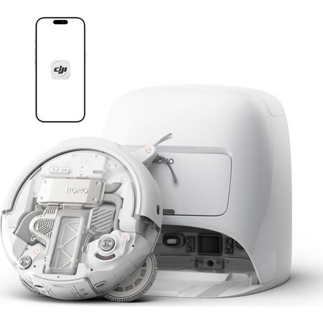 Robot aspirapolvere lavapavimenti DJI ROMO A 25 000 Pa Bianco/Trasparente 260 ml (1/5)