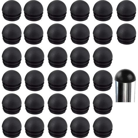 Embout Bouchons pour Tube de Chaise de Rond Noirs Embout Entrant Rond pour Pied de Chaise Embout Pied de Chaise Caoutchouc Pied de Chaise Protection 32 Pièces (19mm)-Chrom (1/5)