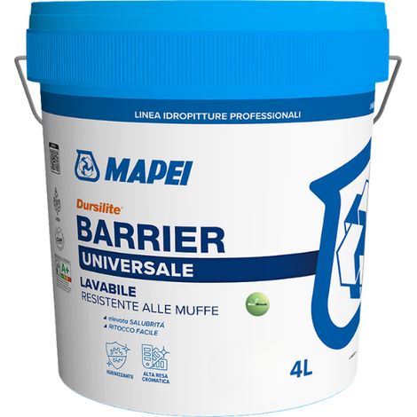 Dursilite barrier pittura murale antimuffa lavabile per interni mapei 4 litri