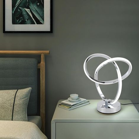 LED Nachttischlampe Touch Dimmbar, Tischlampe RGB 7 Farben & 3 Helligkeitsstufen, Modernes Design mit Kleeblatt-Motiv, Stabile Basis, Ideal für Wohnzimmer & Schlafzimmer (1/5)