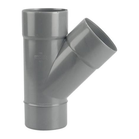 Culotte Mâle / Femelle simple PVC - 45° - Diamètre 100 mm