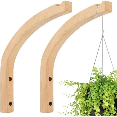 Ganci per Piante da Parete 2 Pezzi Ganci per Piante da Appendere a Parete in Legno da 8 Pollici per Fioriere, Lanterne, Vasi di Fiori, Campanelli Eolici Decorazioni per Interni ed Esterni (1/5)