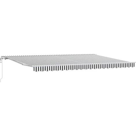 Store banne rétractable automatique, gris anthracite et blanc, 500 x 300 cm (1/2)