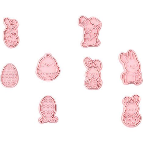 Ensemble de moules à pâtisserie en forme de lapin sur le thème de Pâques, 16 pièces, pour la confection d'aliments pour animaux en 3D. (1/5)