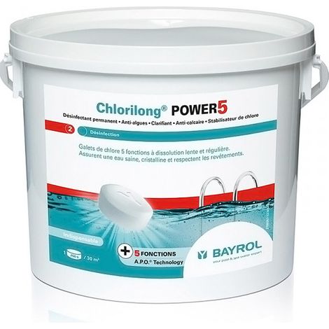 Langsames chlor 5 funktioniert 5 kg kiesel - Bayrol - chlorilong power 5