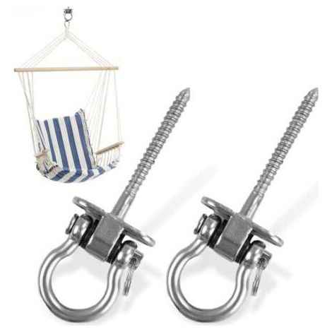2 Pièces Crochet a Visser, Acier Inoxydable 304 Robuste Crochet Plafond pour Aire de Jeux Intérieure Extérieure Yoga, Hamac ,Corde, Balançoire, Suspendue Chaise, Sac de Boxe , Max 450kg