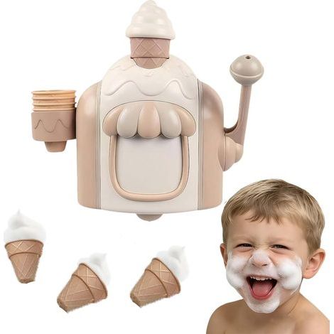 Neues Badeeis-Mousse-Set 2026, Seifenblasen- und Eiscreme-Badespielzeug für Kinder, Spielset mit Seifenblasenkuchen für Jungen und Mädchen von 4-6 Jahren – Geburtstagsgeschenk (1/5)