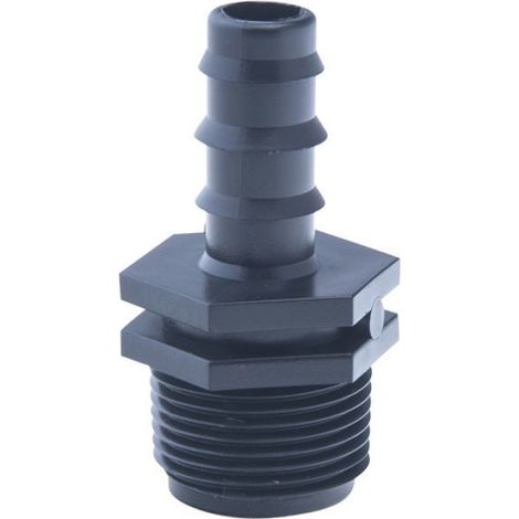 Adaptateur 3/4" Vers 16 Mm - Raccord Mâle Pour Irrigation Goutte-À-Goutte - Polypropylène Noir - Unité (1/4)