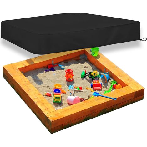 Housse de bac à sable - 120 x 120 x 20 cm - Imperméable - En tissu Oxford - Avec cordon de serrage - Pour bac à sable de jardin (1/5)