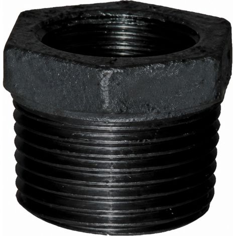Reduzierter Nippel 40x49 / 20x27, männlich weiblich schwarz
