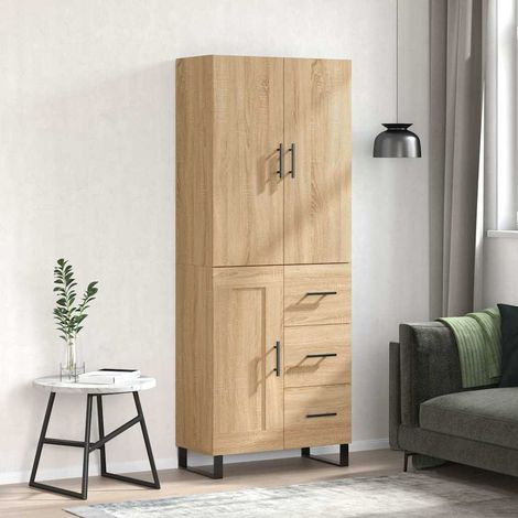 Highboard Sonoma-Eiche 69,5x34x180 cm Holzwerkstoff (1/5)