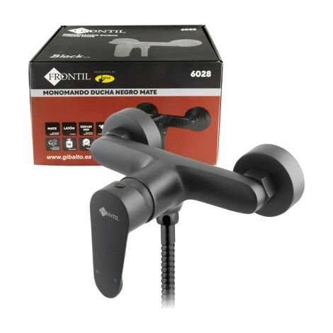 Monomando Ducha Frontil Premium Negro Mate Latón ABS (1/5)