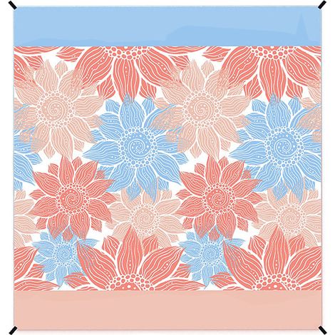 Tapis de plage 200×210cm imperméable anti-sable pliable grande taille pour pique-nique camping extérieur avec poches à sable (1/5)