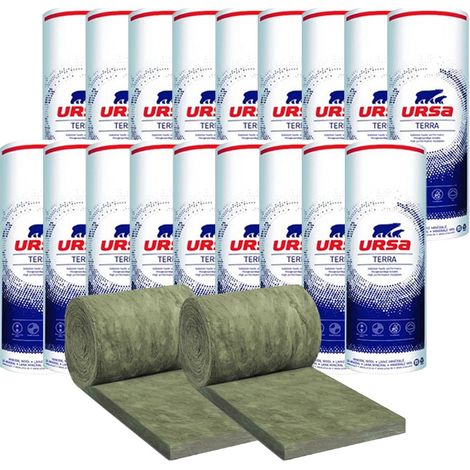 18 paquets de 2 rouleaux laine de verre URSA Façade 32 R - Ep. 160mm - 58,32m² - R 5.0 (1/2)