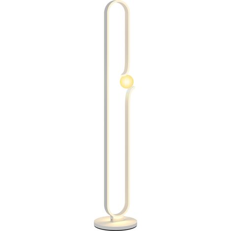 Lampadaire LED design note de musique avec abat-jour en verre, métal et plastique, blanc (1/5)