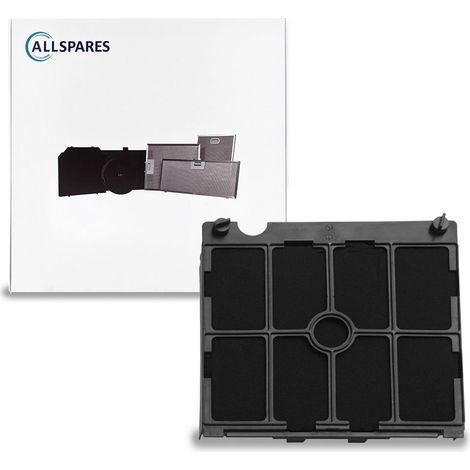 Filtro de carbón AllSpares LongLife con portafiltros para campana extractora compatible con AEG-Electrolux MCFE11FR / 9029800563 y ATAG HF2012 (222 x 213 x 40 mm) (1/3)