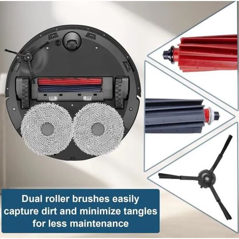 Kit d'accessoires pour Roborock Qrevo Master-Qrevo Slim Robot aspirateur - - Brosse, 6 Filtre, Sacs, Chiffons - Lot de (1/4)