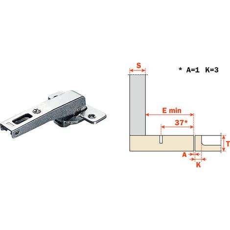 Cerniera Controcollo per Mobili Art C2abn99ac Lunga Salice C2abn 10 Pezzi