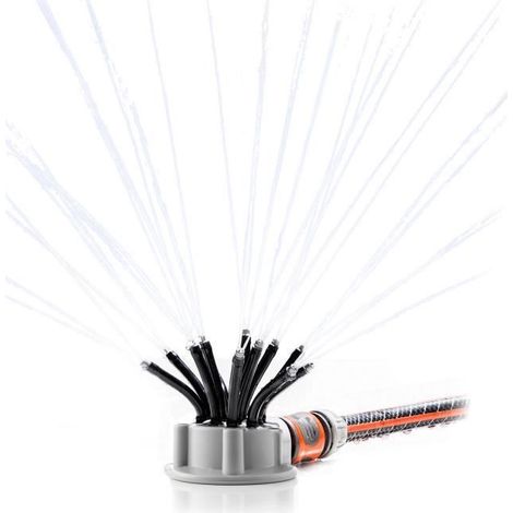 Arroseur 360° - INNOVAGOODS Orientation réglable 12 tubes (36 buses) Portée 2-10 m² Raccordement et tige - AquaForge (1/4)