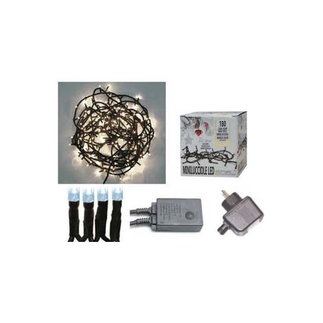 MINILUCCIOLE A LED BIANCO FREDDO PER ESTERNO CON GIOCO LUCI- - 180 led - mt.5 + 8,95 - 1 pezzi