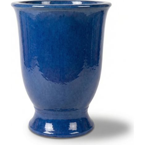 Provencelia Pflanzkübel Arthur Ø42 cm Höhe 52 cm frostbeständig, keramisch, handgefertigt, Meeresblau (1/5)