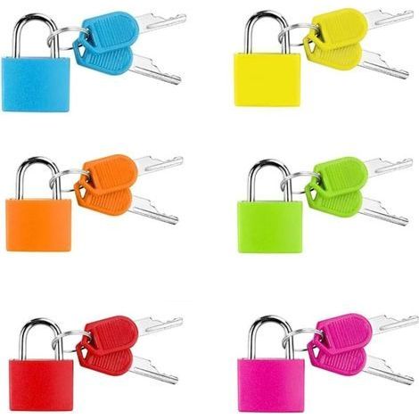 6 Pieces Padlock Key Padlock Suitcase Padlock Airplane Suitcase Small Padlock Locker Mini Padlock Key for Suitcases Wardrobes Schools Backpacks Travel (1/5)