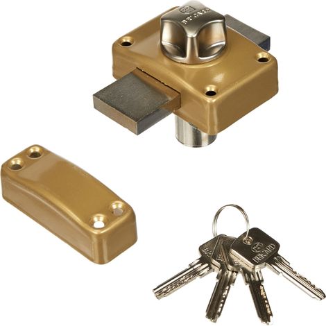Verrou médial à bouton Cylindre 40 mm Doré (1/5)
