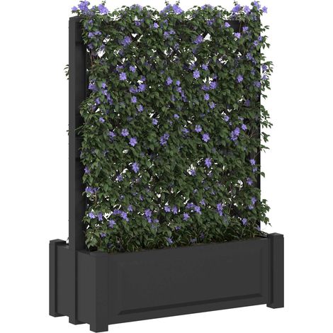 vidaXL Jardín grande con enrejado Gris antracita 99,5 x 43 x 133,5 PP (1/2)