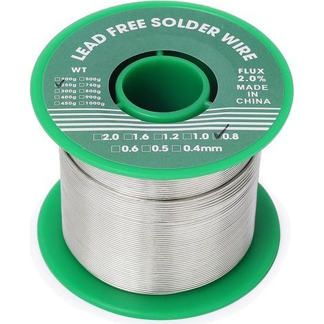 Spool of Lead-Free Solder Wire 0.8mm, Sn99-Ag0.3-Cu0.7 Alloy, 2% Rosin Flux, For Electronics (1/4)