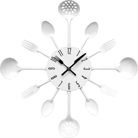 Premier Housewares White Cutlery Metal Wall Clock (1/2)