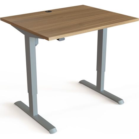 STIER Bureau électrique réglable en hauteur 501-33 100 x 80 cm noyer mélaminé 68-118 cm (1/3)