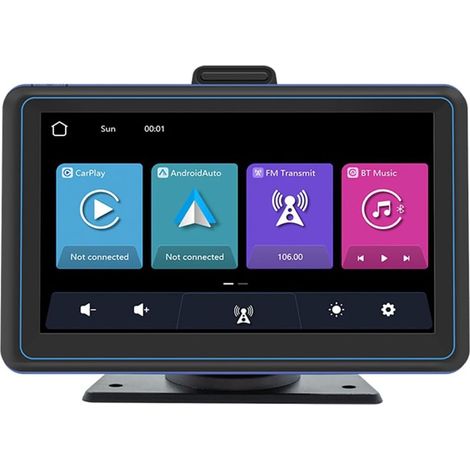 Écran Tactile de Voiture de 7 Pouces CarPlay sans et Écran de Navigation de Lecteur Multimédia Automatique Portable de Voiture Android Auto Facile à Utiliser (1/5)