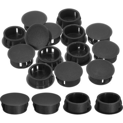 28Pcs Bouchon de Trou en Nylon, 21.5-22mm Diamètre de Trou Bouchon d'étanchéité Rond Souple et Flexible de Verrouillage Bouchons en Caoutchouc pour Bouteille, Tuyaux, Cuisine, Noir (1/5)