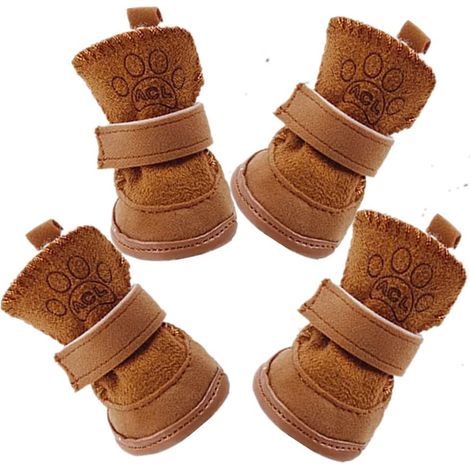 Paar warme Winterschuhe, Socken, Stiefel, Schneestiefel für kleine, mittlere und große Hunde, rutschfeste Schnee- und Regenstiefel für Haustiere, Riemen (1/5)
