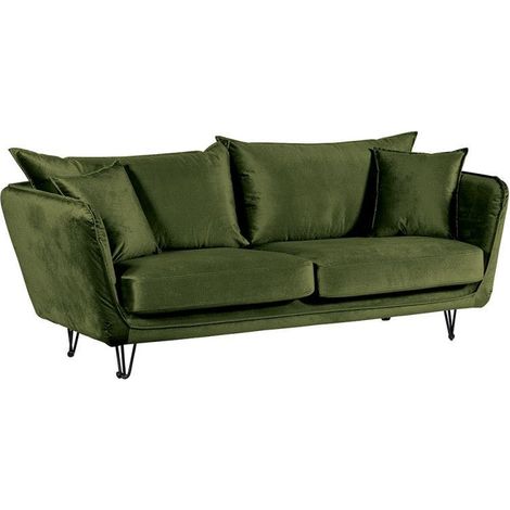 Canapé velours vert kaki EPIKA