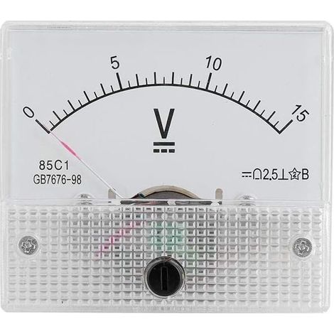 Mini-Analog-Stromvoltmeter, professionelles Amperemeter, robust, 2,5 mm Spannungsanschluss, DC 85 Voltmeter, C1 Amperemeter (DC 0–15 V) (1/5)