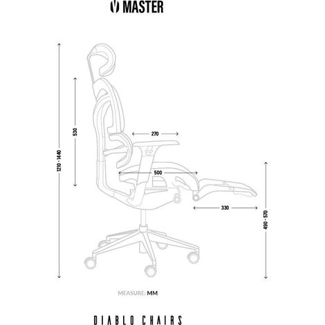 Sedia da ufficio Diablo V-Master nera e grigia ergonomica
