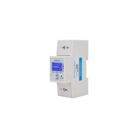 Compteur d'énergie monophasé, compteur d'énergie DDS015M en watt-heure Compteur numérique KWH pour rail DIN, affichage Compteur d'énergie pour rétro-éclairage Can-be-Reset 230V (1/4)