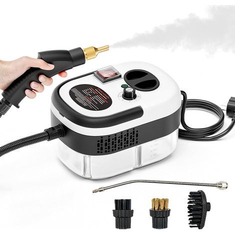 Nettoyeurs à Vapeur, Nettoyeur à Vapeur Portable 2500 W avec 6 Vitesses Haute Pression, Machine de Nettoyage à Vapeur avec 3 têtes de Brosse pour Nettoyer Les Carreaux de Voiture, Cuisine (1/4)