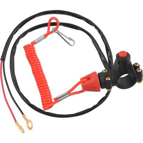 Interruptor de apagado de emergencia de 2 cables para manillar de 7/8" (22 mm) para motos de cross, quads y vehículos todoterreno de 110 cc y 125 cc de Taotao. (1/5)