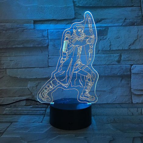 Lampe de nuit 3D Super-héros, petite, œil d'aigle, LED, couleurs vives, tactile, dégradé de couleurs. (1/3)