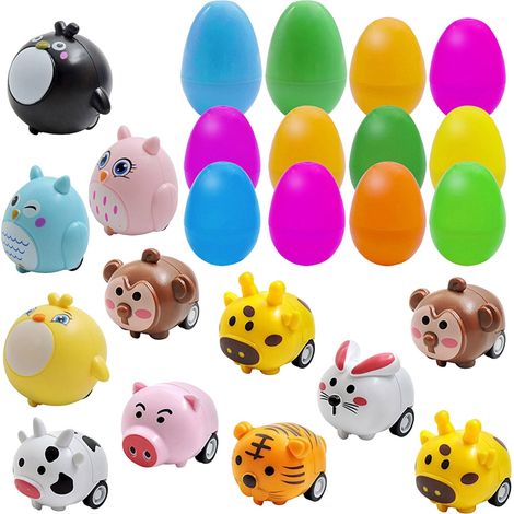Oeufs De Pâques Remplissables - 12 Pièces - Avec Jouets À Déploiement Lent - Pour Paniers, Décorations Et Cadeaux De Fête (1/5)