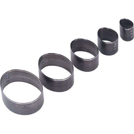 Jeu de 5 matrices de perforation pour cuir, forme ovale, 20-60 mm, matrice de découpe pour cuir en acier à haute teneur en carbone en 5 tailles.